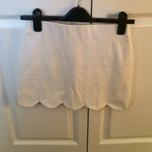 Topshop scallop hem white skirt