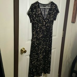 Black and tan printed Connected dress