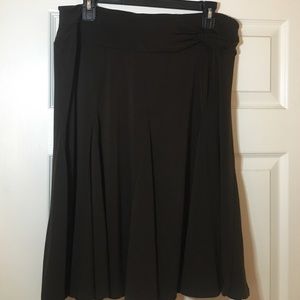 Long Brown Flowy Skirt with Waist detail