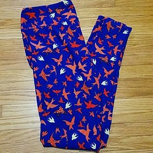 LuLaRoe TC Navy Swallow Leggings
