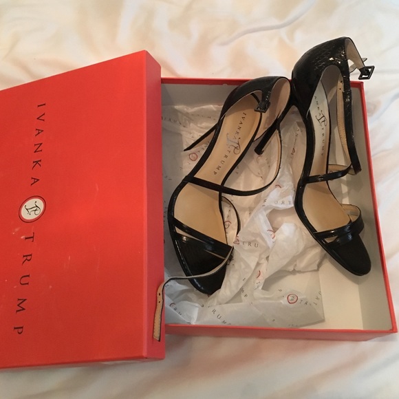 Black classy strappy heels ivanka trump worn once