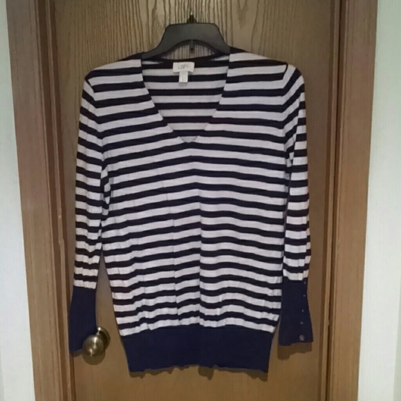 Navy and cream lightweight nautical sweater