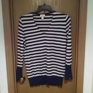 Navy and cream lightweight nautical sweater