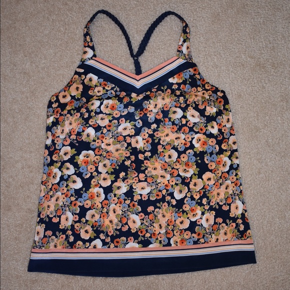 Floral print racerback tank
