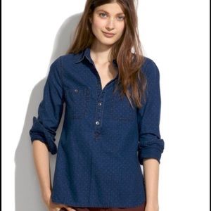 Madewell chambray pindot popover