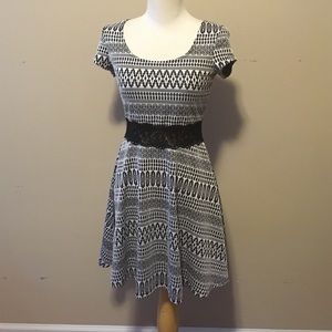 Black and white skater dress