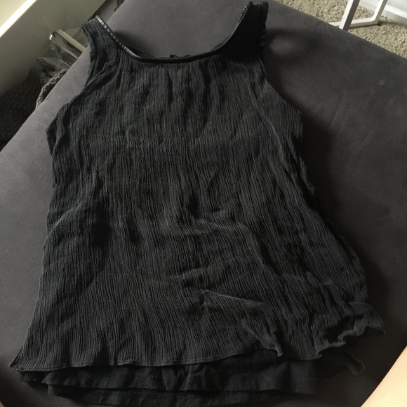 Club Monaco double layer slim tank leather detail