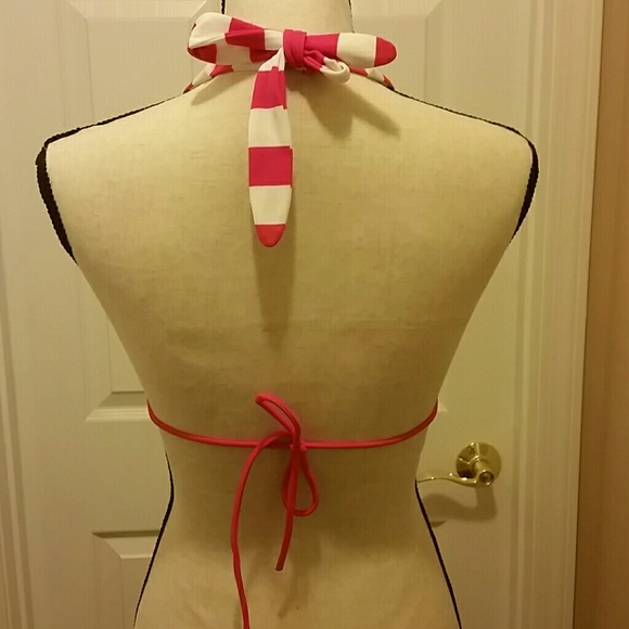 Victoria's Secret pink striped bathing suit top M - Picture 2 of 3