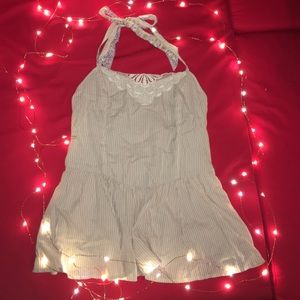 FREE PEOPLE PEPLUM HALTER TOP