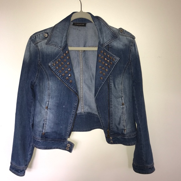 studded denim jacket (cropped, size 10)