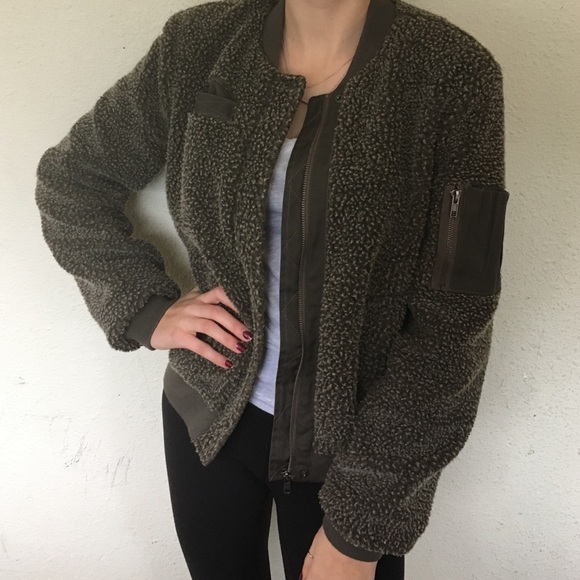 fuzzy bomber jacket
