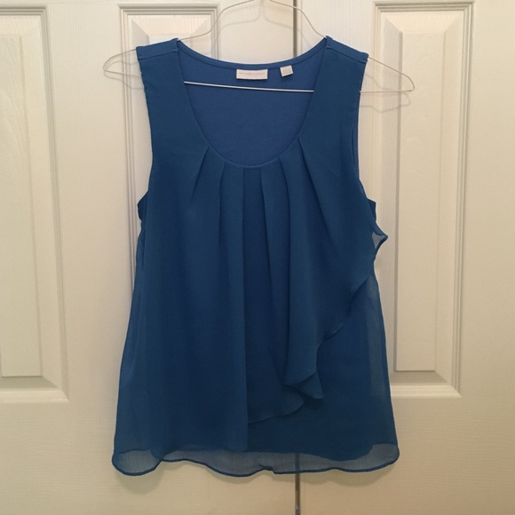 Blue chiffon dress top