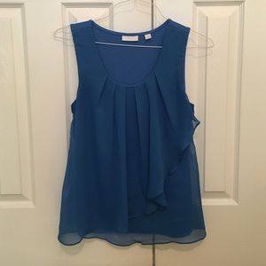 Blue chiffon dress top