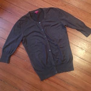 Chocolate brown 3/4 sleeve cardigan