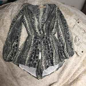 revolve Dresses - Deep V Long sleeve Romper from Revolve- never worn revolve Dresses - Deep V Long sleeve Romper from Revolve- never worn