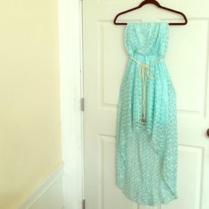 Flowy Turquoise Lace Dress
