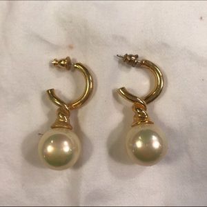 Monet gold plated pearl earrings