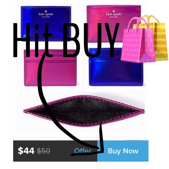 SOLD❤️Kate Spade ♠️ Iridescent ID Card Holder - Picture 4 of 7