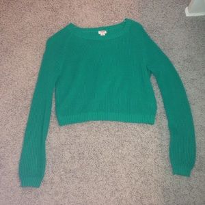 Green Cropped Sweater