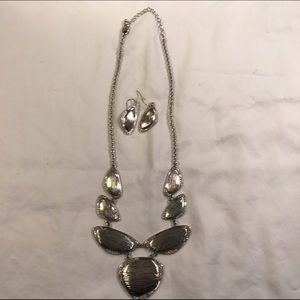 Silver necklace with matching earrings