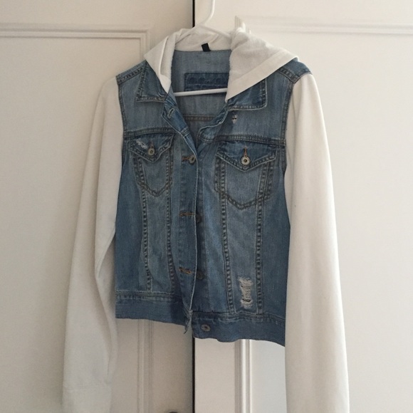 jean jacket hoddie!