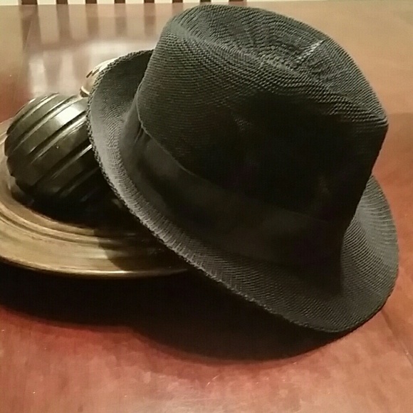 Haute! Black woven fedora!