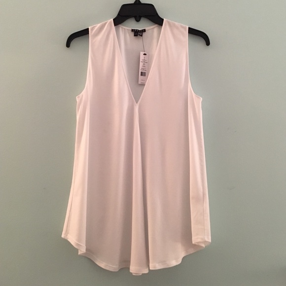Theory white V neck tank top