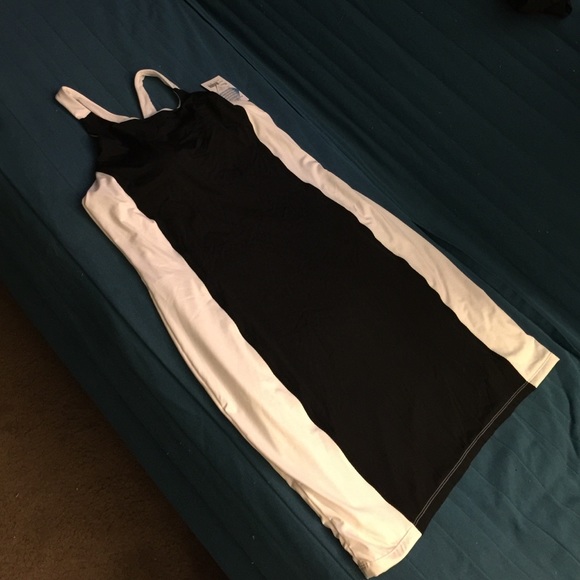 Athleta XL Black & White Colorblock Tank Dress