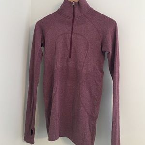 NWOT lulu pullover with half zip- purple