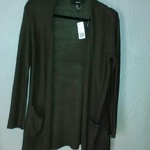F21 Green Cardigan