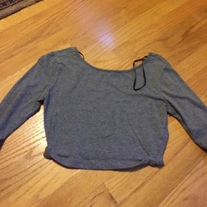 Gray long sleeve crop top size small