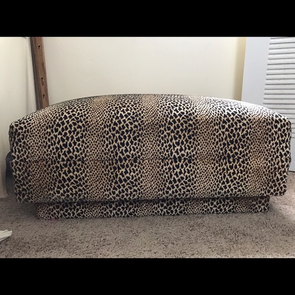 Faux Leopard Ottoman