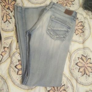 Light wash bootcut jeans