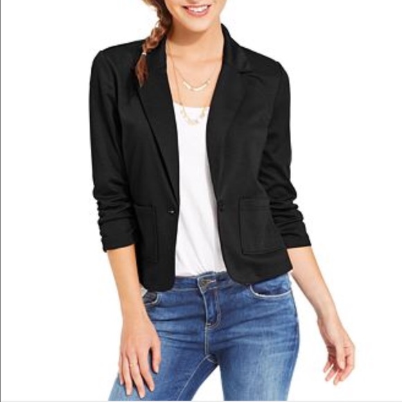 NWOT American Rag ruched sleeve black blazer