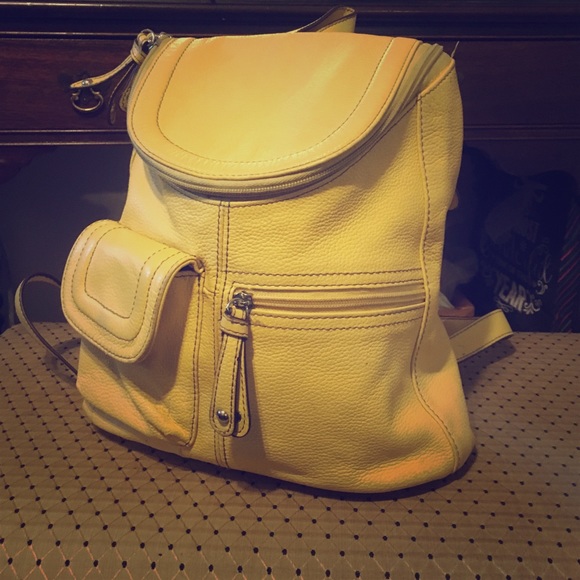 Soft Lemon Cream Tignanello vegan Leather Backpack