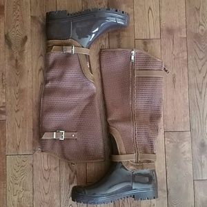 Brown knee high boots