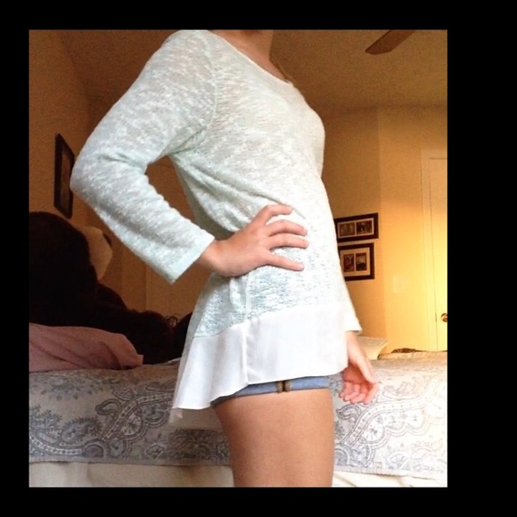 Light Blue Sweater. (SEE THRU SLIGHTLY) - Picture 3 of 3