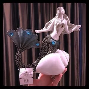 Mermaid Decor with silver and blue bead accents