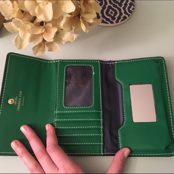 Navy and Kelly green wallet