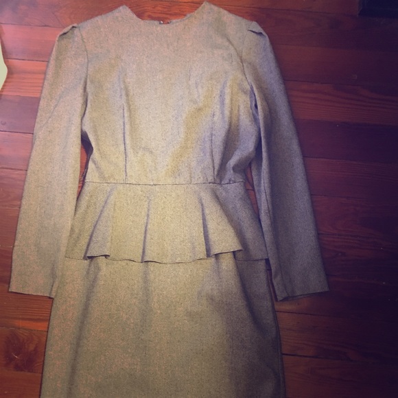 Gray peplum dress