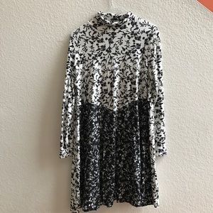 ASOS PETITE Skater Dress w Turtleneck in Mix Print