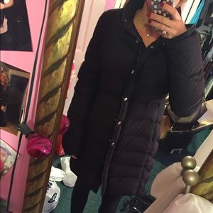 Black long down jacket size small