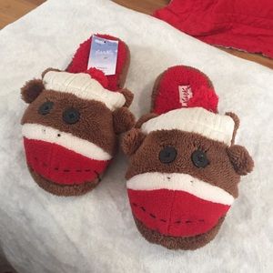 Sock monkey slippers