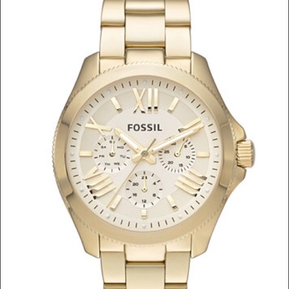 Gold Fossil watch