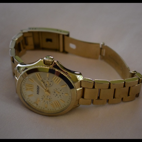 Gold Fossil watch