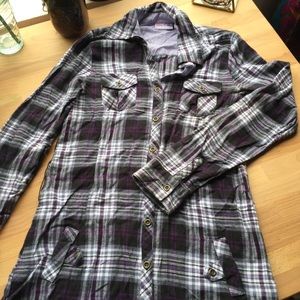 Love MNK Black/Purple/White flannel Plaid