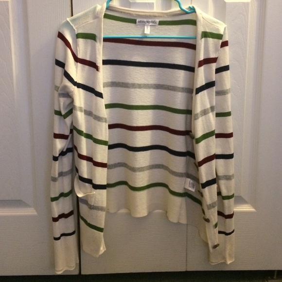 White and colored striped Aero cardigan