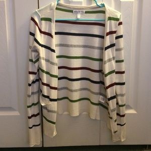 White and colored striped Aero cardigan