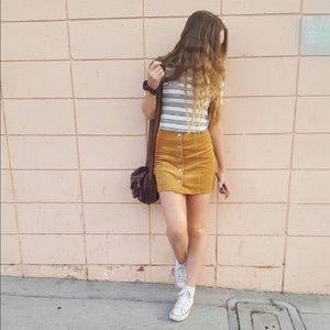 Corduroy Button-down Skirt