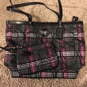 Coach Handbag and Matching Wristlet/Wallet
